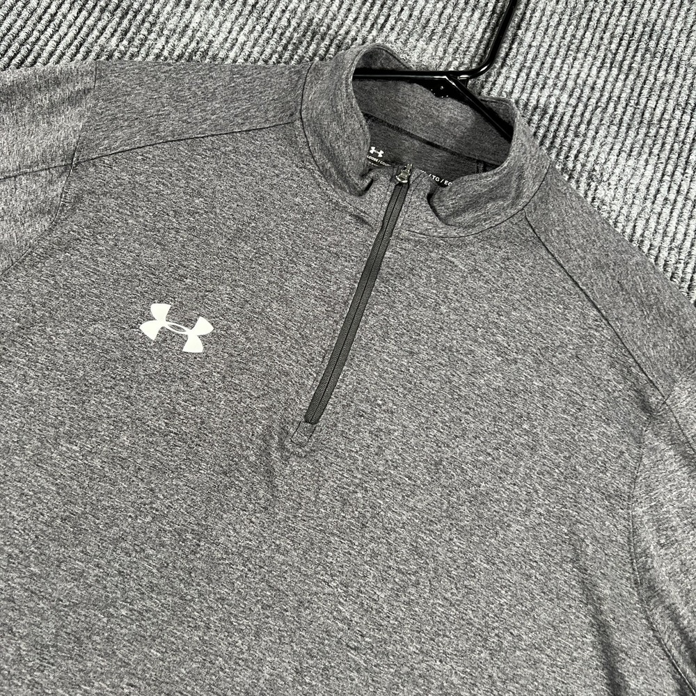 Under Armour Pullover Shirt Mens XL‎ Extra Large Gray Long Sleeve 1/4 Zip Heat